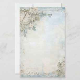 Erstellen Sie Ihre eigene blaue shabby chic Blumen Briefpapier