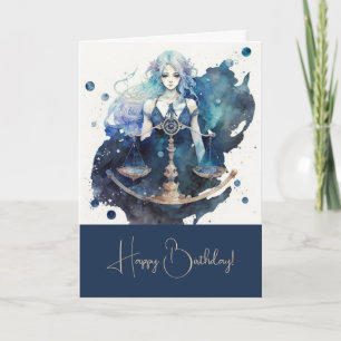 Erstellen Sie Ihre eigene Blue & Aquamarin Libra Z Feiertagskarte