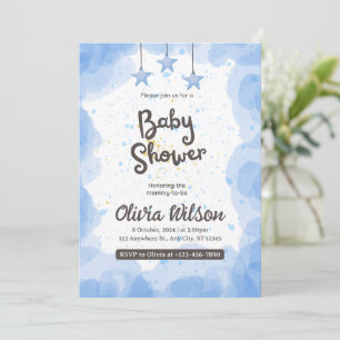 Erstellen Sie Ihre eigene Blue Baby-Dusche. Einladung
