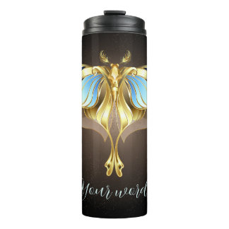 Erstellen Sie Ihre eigene Blue & Gold Luna Moth Thermosbecher