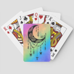 Erstellen Sie Ihre eigene Boho Magic Moon-Silhouet Spielkarten