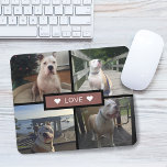 Erstellen Sie Ihre eigene Dog-FotoCollage Mousepad<br><div class="desc">Fügen Sie Ihre eigenen Fotos hinzu. Das Design besteht aus 4 Fotos auf einem Gitter mit festem Rechteck in der Mitte mit dem Wort "Liebe" und Akzent Herzen auf jeder Seite.</div>