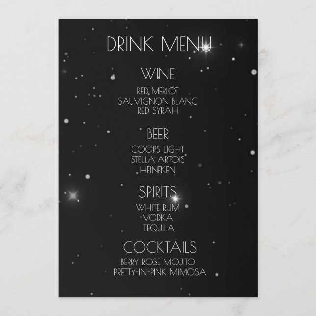 Erstellen Sie Ihre eigene - Drink aus schwarzen St Menükarte (Vorderseite)