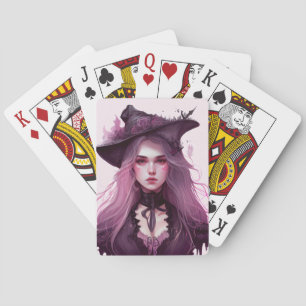 Erstellen Sie Ihre eigene dunkle Lila Hexe Spielkarten