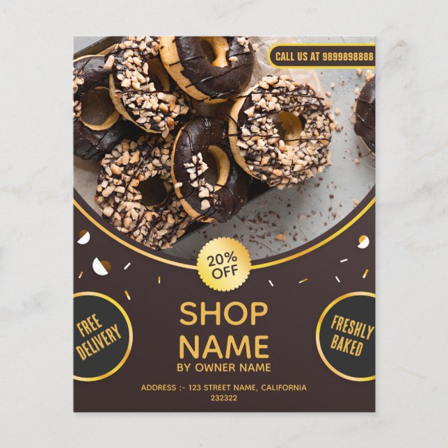Erstellen Sie Ihre eigene eigene Donut Shop-Aktion Flyer (Vorne)