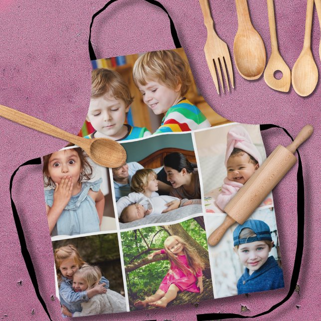 Erstellen Sie Ihre eigene einfache 7-Familienfotos Schürze (Create Your Own Simple 7 Family Photo Collage Apron
)