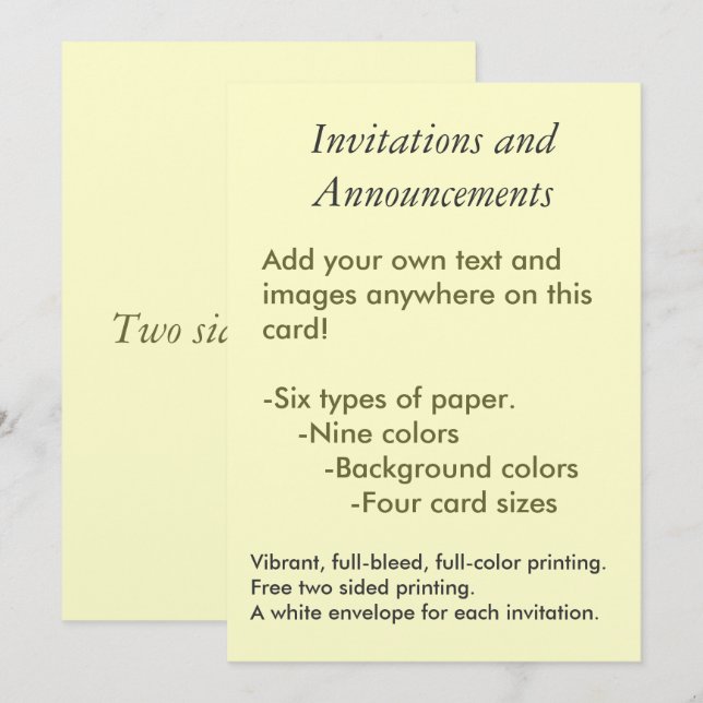 Erstellen Sie Ihre eigene Einladung (Vorne/Hinten)