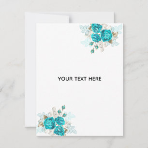 Erstellen Sie Ihre eigene elegante blaue Rose Mitteilungskarte