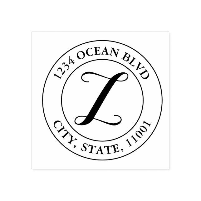 Erstellen Sie Ihre eigene elegante Monogrammrunde Gummistempel (Prägung)