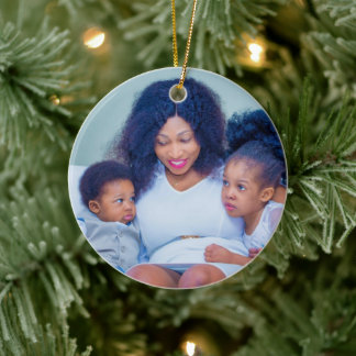 Erstellen Sie Ihre eigene Familie Kinder 2 Fotos Keramik Ornament