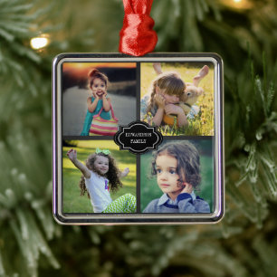 Erstellen Sie Ihre eigene Familienfoto-Collage mit Ornament Aus Metall