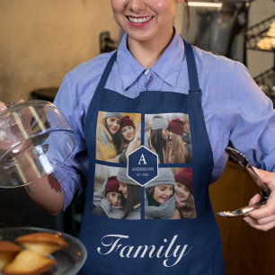 Erstellen Sie Ihre eigene Familienfotocollage Blau Schürze