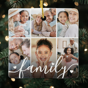 Erstellen Sie Ihre eigene Familienfotocollage Keramikornament