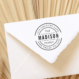 Erstellen Sie Ihre eigene Familienname-Rücksendead Permastempel