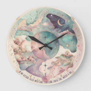 Erstellen Sie Ihre eigene Fantasieweltkarte Große Wanduhr