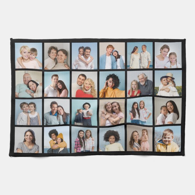 Erstellen Sie Ihre eigene Farbe für 24 Collagen. Geschirrtuch (Horizontal)