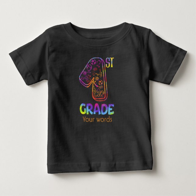 Erstellen Sie Ihre eigene farbenfrohe 1. Stufe Baby T-shirt (Vorderseite)