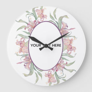 Erstellen Sie Ihre eigene farbenfrohe Blumenborder Große Wanduhr