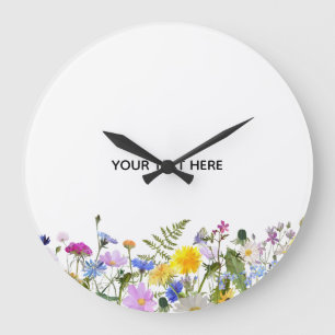 Erstellen Sie Ihre eigene farbenfrohe Flora Große Wanduhr