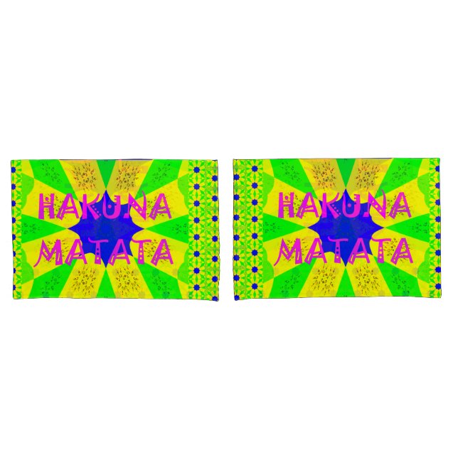 Erstellen Sie Ihre eigene farbenfrohe Hakuna Matat Kissenbezug (Vorderseite-Set)
