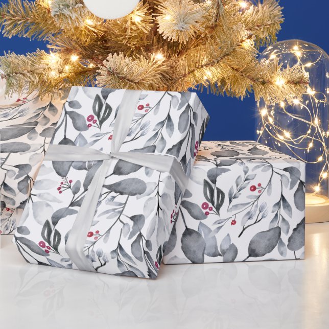 Erstellen Sie Ihre eigene Farbwahl Schwarz & Rot H Geschenkpapier (Feiertage)