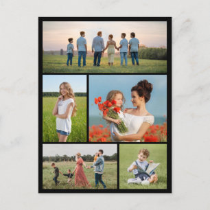 Erstellen Sie Ihre eigene Foto-Collage mit 5 Fotos Postkarte