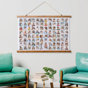 Erstellen Sie Ihre eigene Foto-Collage mit 96 Foto Wandteppich Mit Holzrahmen
