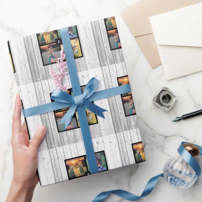 Erstellen Sie Ihre eigene Foto-Collage mit Monogra Geschenkpapier (Schenken)