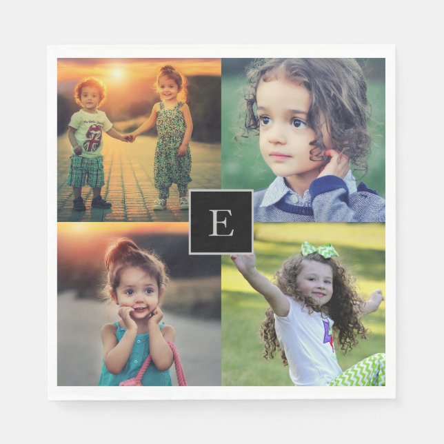 Erstellen Sie Ihre eigene Foto-Collage mit Monogra Serviette (Vorderseite)