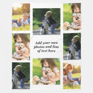 Erstellen Sie Ihre eigene Foto-Collage und -Text Fleecedecke