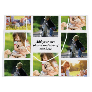 Erstellen Sie Ihre eigene Foto-Collage und -Text Große Geschenktüte