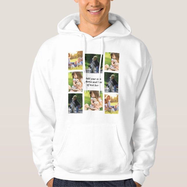 Erstellen Sie Ihre eigene Foto-Collage und -Text Hoodie (Vorderseite)