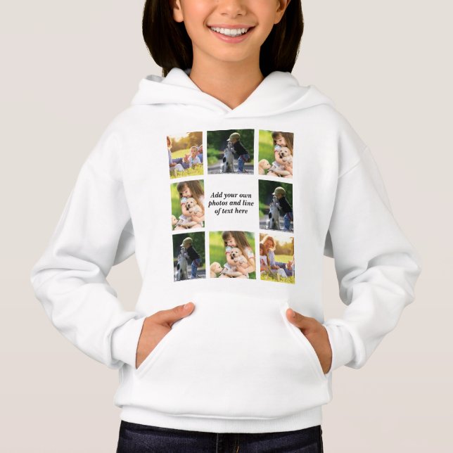 Erstellen Sie Ihre eigene Foto-Collage und -Text Hoodie (Vorderseite)