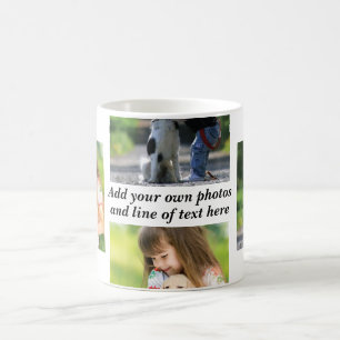 Erstellen Sie Ihre eigene Foto-Collage und -Text Kaffeetasse