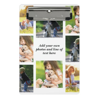 Erstellen Sie Ihre eigene Foto-Collage und -Text Mini Klemmbrett