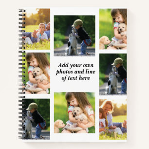 Erstellen Sie Ihre eigene Foto-Collage und -Text Notizbuch