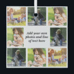 Erstellen Sie Ihre eigene Foto-Collage und -Text Ornament Aus Glas<br><div class="desc">Erstellen Sie Ihre eigene Foto-Collage und -Text</div>