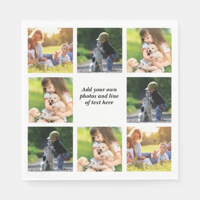 Erstellen Sie Ihre eigene Foto-Collage und -Text Serviette (Vorderseite)