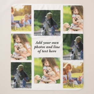 Erstellen Sie Ihre eigene Foto-Collage und -Text Sherpadecke