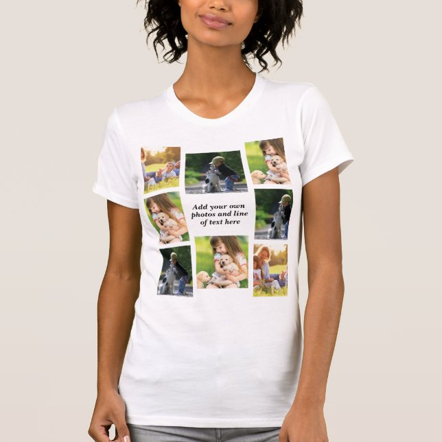 Erstellen Sie Ihre eigene Foto-Collage und -Text T-Shirt (Vorderseite)