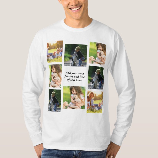 Erstellen Sie Ihre eigene Foto-Collage und -Text T-Shirt (Vorderseite)