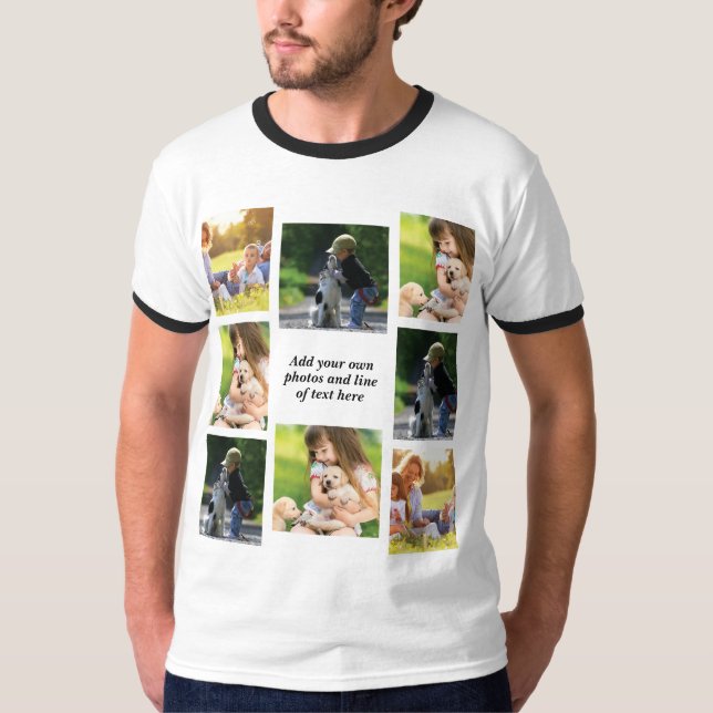 Erstellen Sie Ihre eigene Foto-Collage und -Text T-Shirt (Vorderseite)