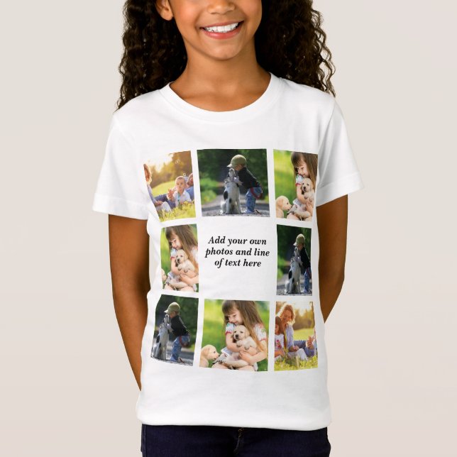 Erstellen Sie Ihre eigene Foto-Collage und -Text T-Shirt (Vorderseite)