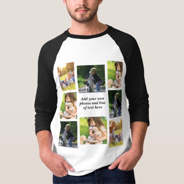 Erstellen Sie Ihre eigene Foto-Collage und -Text T-Shirt (Vorderseite)