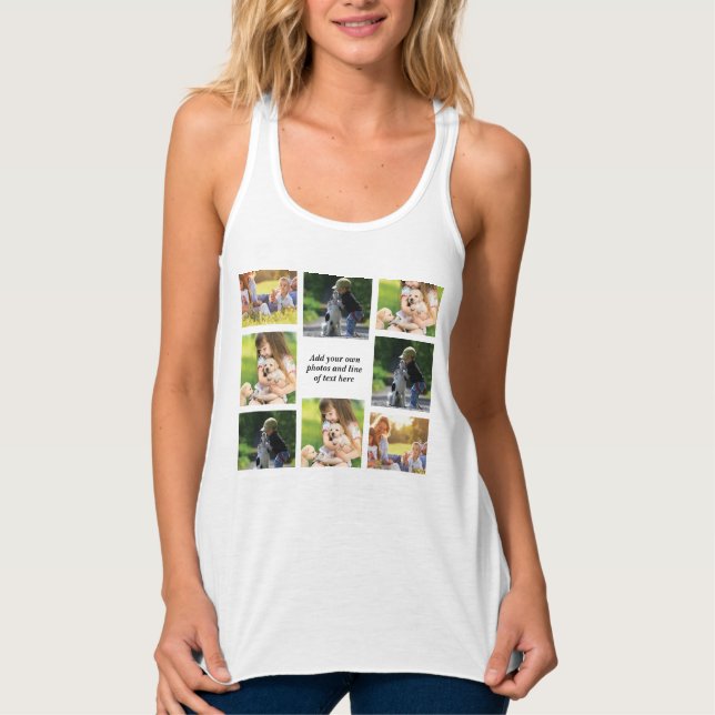 Erstellen Sie Ihre eigene Foto-Collage und -Text Tank Top (Vorderseite)
