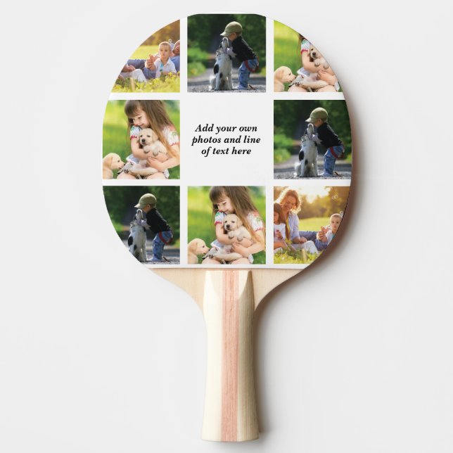 Erstellen Sie Ihre eigene Foto-Collage und -Text Tischtennis Schläger (Vorderseite)
