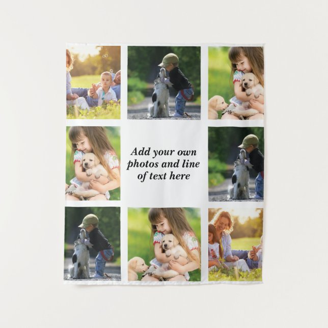 Erstellen Sie Ihre eigene Foto-Collage und -Text Wandteppich (Vorderseite)