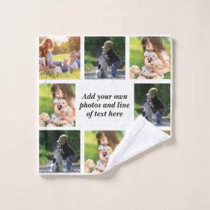 Erstellen Sie Ihre eigene Foto-Collage und -Text Waschlappen