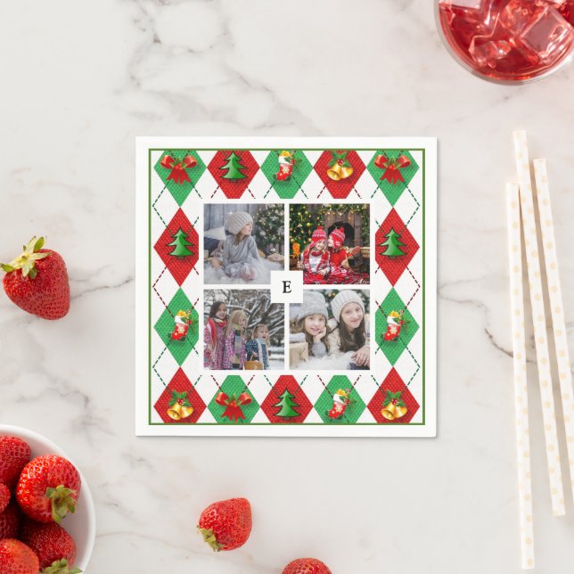 Erstellen Sie Ihre eigene Foto-Collage Weihnachten Serviette (Beispiel)