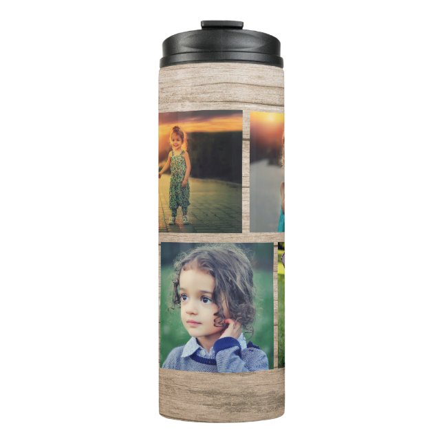 Erstellen Sie Ihre eigene Foto-Foto-Collage-Famili Thermosbecher (Vorderseite)
